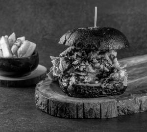 Black Crispy Fire Chicken Burger