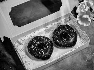 Dark Chocolate Glazed Doughnuts ( 2Pcs )