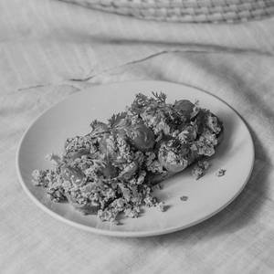 Scrambled Tofu + Coriander Pesto