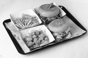 Bn Meal Box -4 ( Grilled  Cburger + Chicken Burger + Popcorn 15 Pc + French Fries 1 Person )