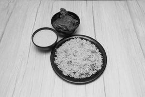 Mutton Kosha(3 Pieces) With Basonti Pulao With Sweet Chutney