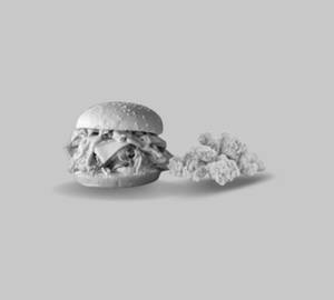 Peri Peri Chicken Burger With Chicken Popcorn [ Medium]