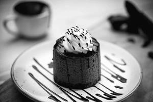Chocolate Mousse With Ice Cream And Cream