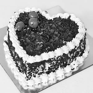 Black Forest Heart Shape Cake (Eggless)