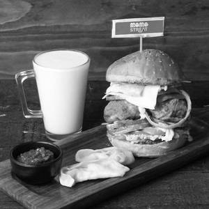 Steamed Momo + Veg Mo Burger + Lassi / Pepsi