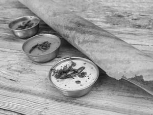 Paper Masala Dosa [1 pc] [ served with sambhar and coconut chutney.[serves 1]]