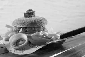 Folded Masala Egg Omelette Burger