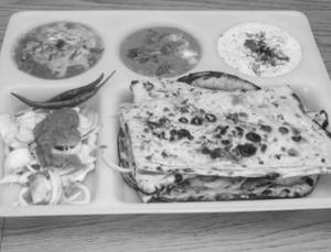 Aloo chur chur Naan Thali