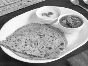 Whole Wheat onion Paratha with Curd