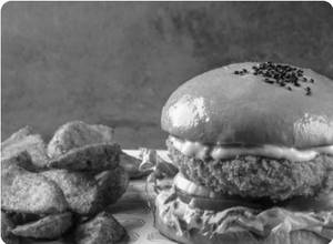 Laziz Cheese Bomb Burger With Herbs Potato Wedges