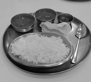 Rasam Rice with Papad