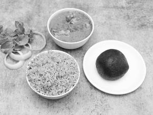Ragi Ball Chicken Gravy Combo.