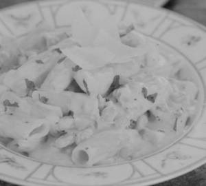 Sweet Corn Pasta In White Souce
