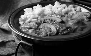 Dhingri Do Pyaza With Steamed Rice Combo