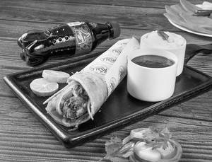 Chicken Seekh Kabab Roll + Soft Drink