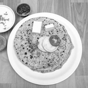 2,onion Paratha+dal+ Dahi+kechap