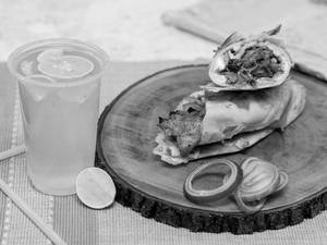 Egg Chicken Roll + Shikanjee