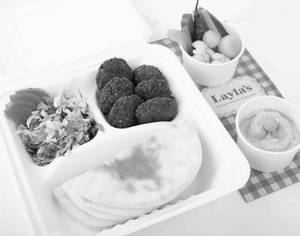 Crispy Mint And Parsley Falafel Shawarma Plate