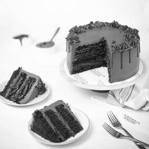 Chocolate Ganache Cake Slice with Chocolate Buttercream