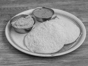 Thatte Idli (2 Pcs)(serves with sambar ,coconut chutney)