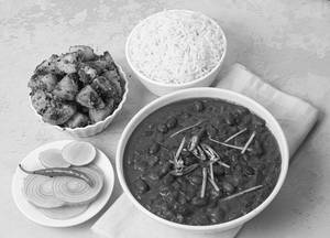 Rajma With Bhuna Aloo And Rice Meal [Serves 1]