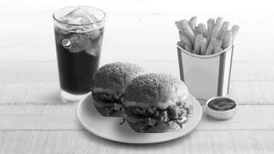 2 Chicken Burger + 1 Plate French Fries + 500 ml campa (1 pc)