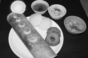 Masala Dosa (1 Pc) + Idly (2 Pc) + Plain Vada (2 Pc)                                                                    