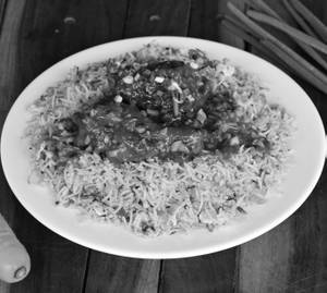 Burnt Fried Rice with Fried Chicken