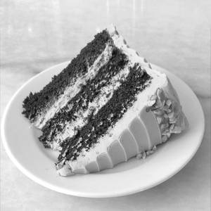 Eggless Chocolate Cake with Peanut Butter Cake Slice