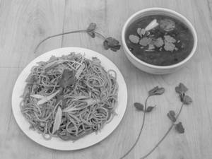Veg Manchurian Gravy + Veg Noodles