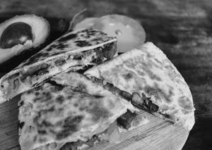 Mushroom, Spinach And Sweet Corn Quesadilla