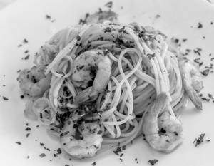 Grilled Prawns Chilli Garlic Al Aglio Peperoncino Lemon Butter Tossed In Pasta [ Big Fat Juicy!! ]