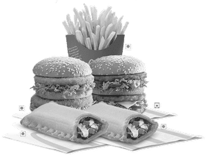 MaharajMac Veg/MaharajMac Chicken(Any Two)+1 Medium Fries+2 