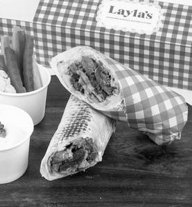 Chicken, Lamb And Tenderloin Shawarma Roll
