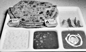Paneer Paratha Thali.