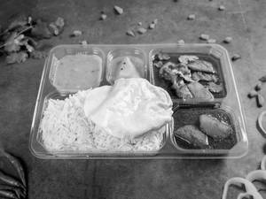 Plain Rice & Chicken Kasha Thali