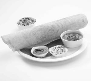 Dosa [South Style] [With Coconut Chutney + Sambhar + Garlic Chutney]