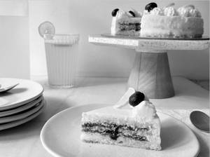 Lemon Blueberry Cake Slice