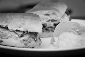 Spicy Chicken Mushroom And Cheese Sandwich