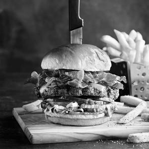 Ultimate Bacon Lamb Burger with bacon