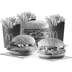 McSpicy Chicken Burger+ Grilled Chicken & Cheese Burger+ McChicken+ Chicken Maharaja Mac+3 Fries(L)
