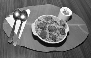 Dum Mushroom Kebab Biryani