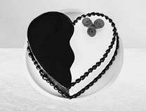 Chocolate Vanilla Heart Shape Cake