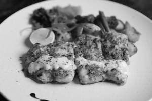 Butter Garlic Fish With Grilled Vegetables