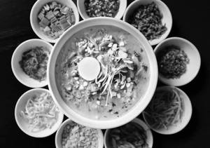 Veg Burmese Khao Swey  Noodles N Assorted Condiments