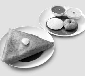 Masala Dosa + Vada [Sambar & Chutney]