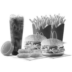 2 Grilled Chicken & Cheese Burger + Chicken McNuggets 6 Pc + 2 Fries (L) + Coke