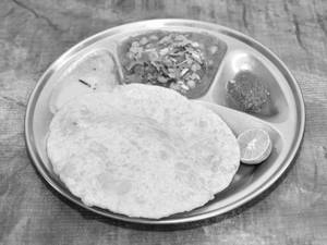 Paneer Stuffed Bhature with Chole