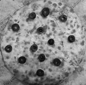 Black Olive Pizza With Small Fries