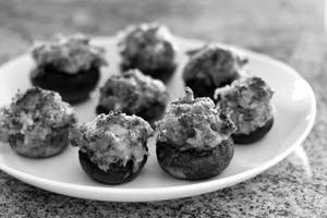 Cheese Palak Stuffed Mushroom